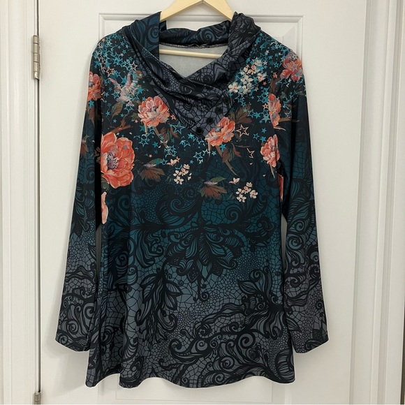 Lily by Firmiana | Floral long sleeve top - Picture 1 of 7